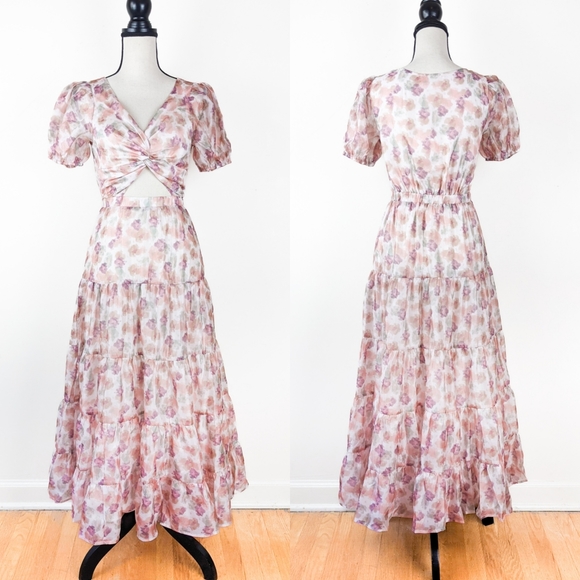 Storia Dresses & Skirts - NWT Storia Watercolor Tiered Midi Dress